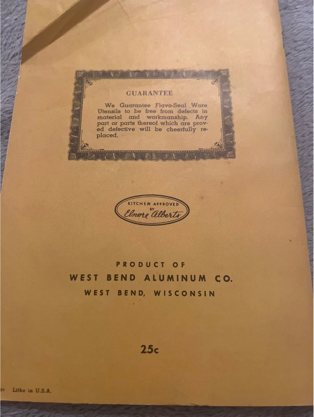 West Bend Flavo Seal Waterless Cookware Recipes and Instructions Booklet